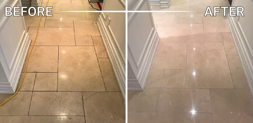 Stone floor refinishing services in Los Angeles